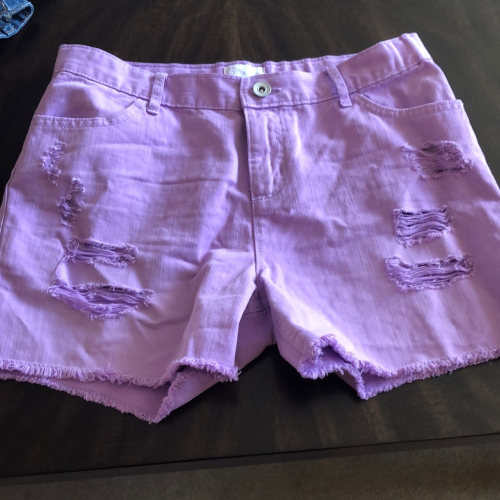 Girl’s lavender jean shorts